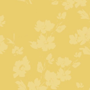 Yellow silhouette  florals  