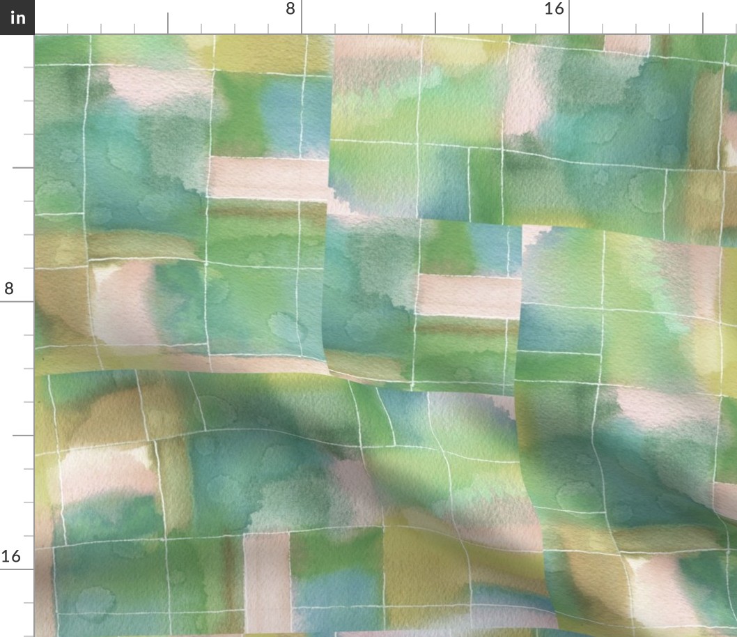 Rainbow Quilt Soft Moss