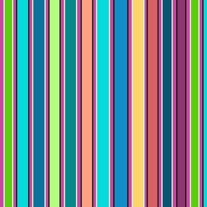 Colorful Blue, Purple, Turquoise, Yellow, Green Stripes