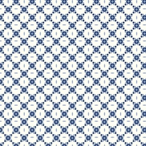 Small - Monochrome  Grey and blue geometric tile  