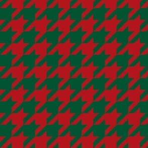 FS Red and Green Christmas Houndstooth Check Small Scale