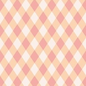 check pattern apricot and pink