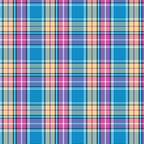 Colorful Blue, Purple, Turquoise, Yellow Plaid