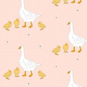 Cream, duck, and ducklings
