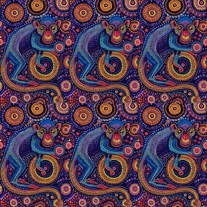 Vibrant Tribal Monkey Dot Art Seamless Pattern