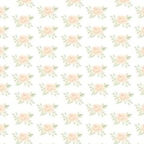 Peach Blossom block print white 2" wide