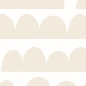 abstract rolling hills - eggshell and ivory white - large 