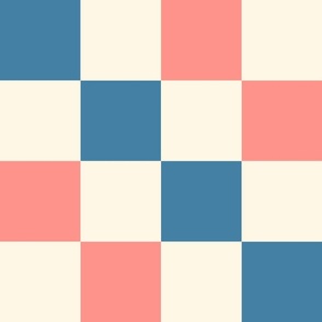 Checker Board 12 inch Pink, Blue, and Cream
