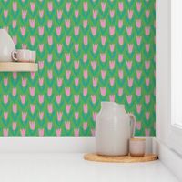 Bright Paper Cut Style Tulip Coordinate | Pink, Turquoise and Kelly Green