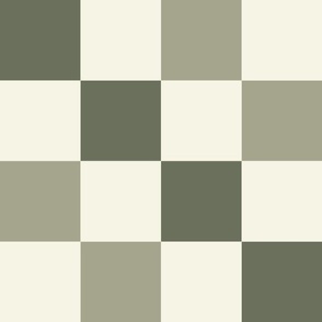 Checker Board 12 inch Repeat in Olive and Avocado Green