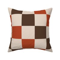 Checker Board 12 inch Repeat Brown, Tan, Red, Cream