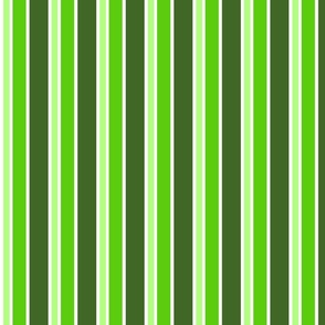 Green Frog Stripes - Pale Green, Grass Green, Hunter Green