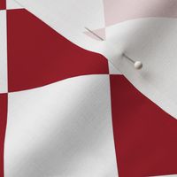Diagonal Checkers, Cranberry and White, Large