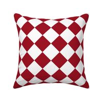 Diagonal Checkers, Cranberry and White, Large