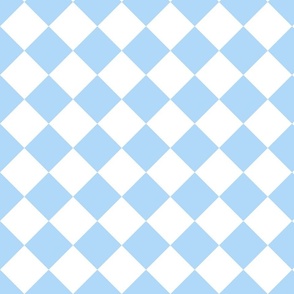 Diagonal Checkers, Baby Blue and White, Large