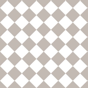 Diagonal Checkers, Taupe and White, Large