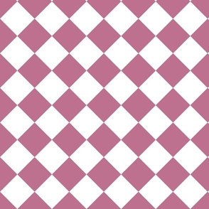 Diagonal Checkers, Mulberry Mauve and White, Large