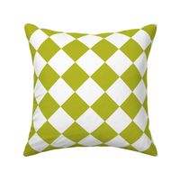 Diagonal Checkers, Chartreuse and White, Large