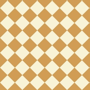 Diagonal Checkers, Mustard and Ivory, Large