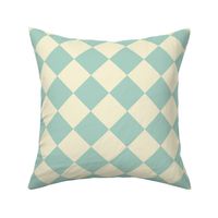 Diagonal Checkers, Ivory and Aqua, Large