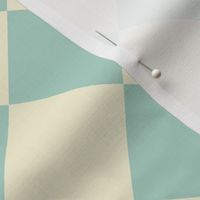 Diagonal Checkers, Ivory and Aqua, Large