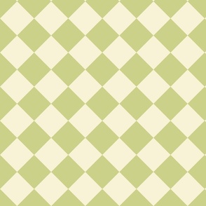 Vertical Checkers, Spring Green and Ivory, Large