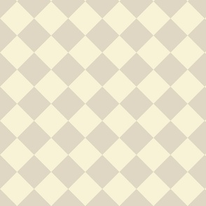 Diagonal Checkers, Tan and Ivory, Large