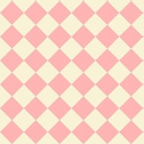 Diagonal Pink and Ivory Checkers