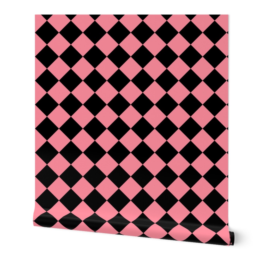 Diagonal Pink and Black Checkers, Large