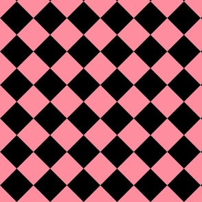 Diagonal Pink and Black Checkers, Large