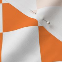 Diagonal Checkers Orange and White Large