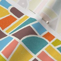 (S) Mosaic Pattern Wallpaper / Lively Modern Mid Century Version / Small Scale