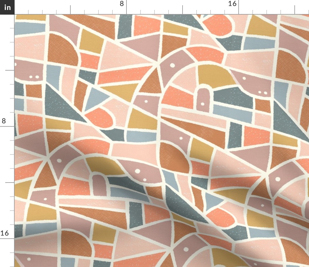 (M) Mosaic Pattern Wallpaper / Neutral Colors Version / Medium Scale
