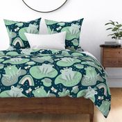 Cheerful frogs - Dark blue - Large scale