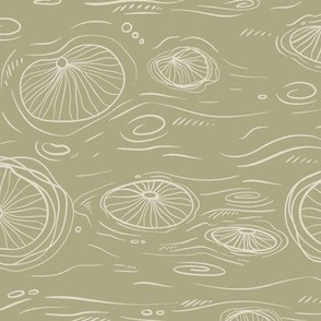 Lotus Serenity Patterns  - Pond water line design