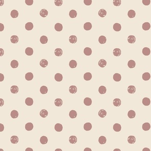 Distressed Sketchy Polka Dots in Dusky Pink on Cream (Large)_B240011R01C