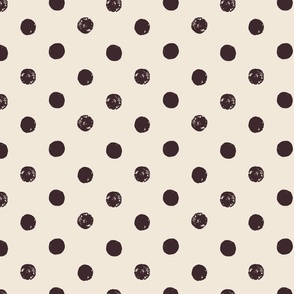 Distressed Sketchy Polka Dots in Black on Cream (Large)_B240011R02B