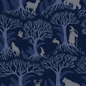 Enchanted forest deep blue