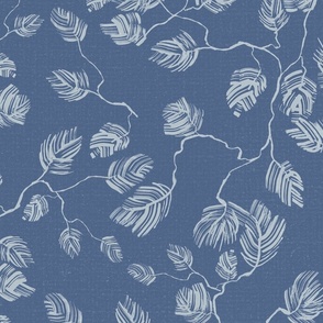 classic botanical elegant simple painterly branches in blue tones