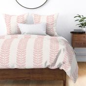 Palm leaf stripe with dots/powder pink on cream/large 