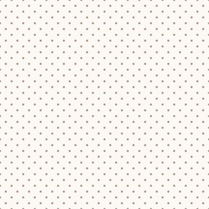 Mini Micro Warm Taupe Pin Dots, Vintage Preppy Polka Dots Taupe