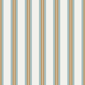 Gold and teal stripes on white SMALL