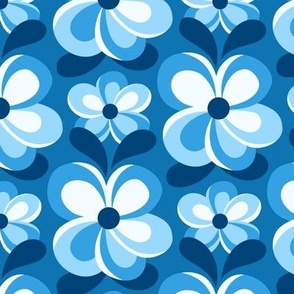 3089 C - vintage spring blossoms, blue