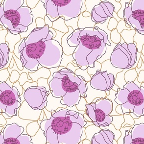 Jaya Floral sketches in the Ginger Beer Colour way from the Japanese Anemone Collection. 