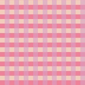 1 Inch Classic Gingham Gridlock - Checker board in Blush pink and lilac