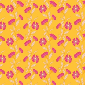 Floral Fiesta - Trailing floral in vibrant Orange and Pink