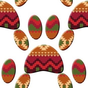 Aztec Dog Paw Print Seamless Pattern