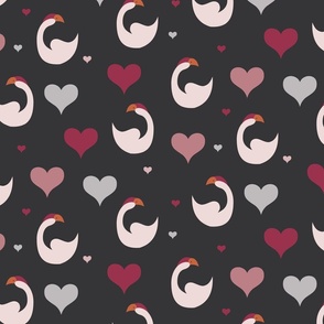 Swan and Heart Pattern