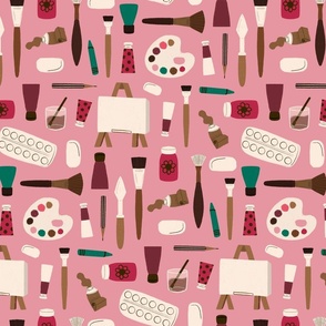 Painting-Doodle A Day January 23- pink background