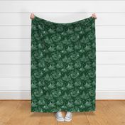 Monster Toile de Jouy - Forest Green with White
